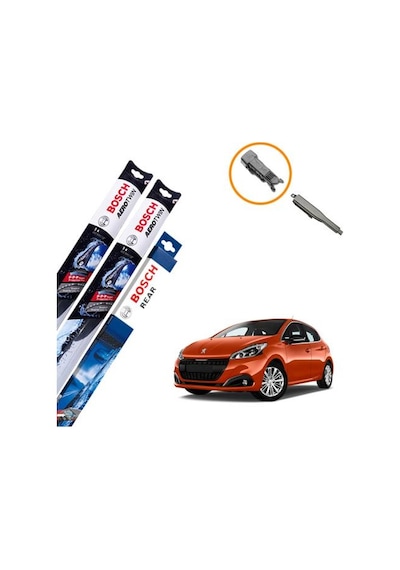 Peugeot 208 Muz Silecek Takımı Ön Arka Bosch Aerotwin 2012-2018