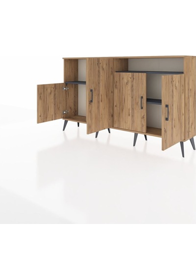 Arges Konsol 5 Raflı 4 Kapaklı 176x30x99 Çam-çam/antrasit Atlas Çam/antrasıt - Atlas Çam Arges Konsol 5 Raflı 4 Kapaklı 176x30x99 Çam-çam/antrasit Atlas Çam/antrasıt - Atlas Çam
