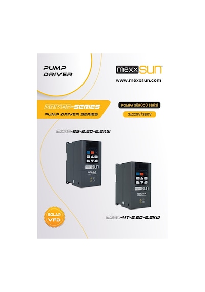 Mexxsun - İnges 2 Hp - 3 Hp 1.5 Kw - 2.2 Kw 3x220 Solar Pompa Sürücü - Monofaze 220