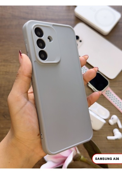 Samsung Galaxy A36 Uyumlu Kamera Korumalı Darbeye Dayanıklı Renk Atmayan Keep Silikon Kılıf Gri