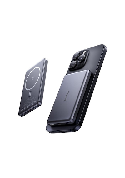 Mc-4651 10000mah 20w Metal Ultra İnce Manyetik Kablosuz Powerbank - Si Siyah