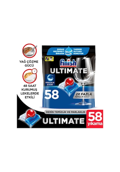 Finish Ultimate Bulaşık Makinesi Deterjanı Kapsül Tablet 58 Adet