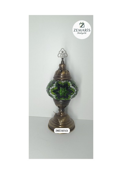El Yapımı Pilli Masa Lambası/abajur Yeşil - 806869417 Yeşil