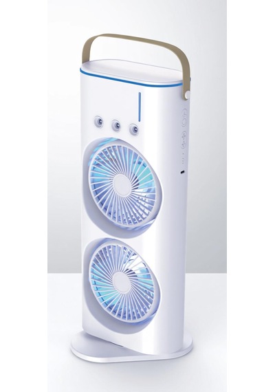 Çift Fanlı 1800 Mah Bataryalı 6000 Rpm 3 Kademeli Masaüstü Taşınabilir Sprey Fan Vantilatör Pervane
