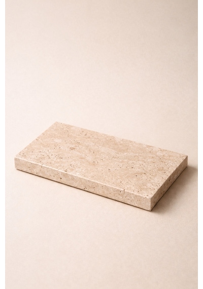 Traverten Mermer Anahtar Tabağı 12x25 Cm Dekoratif Antre Anahtarlık Ve Masa Üstü Organizer
