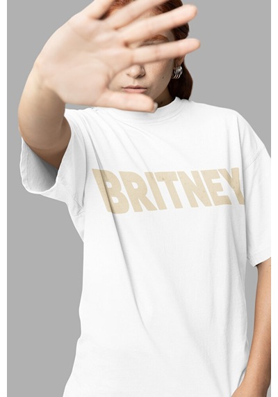 Sevbano Britney Spears Baskılı Unisex Oversize Şarkıcı Tişört Beyaz