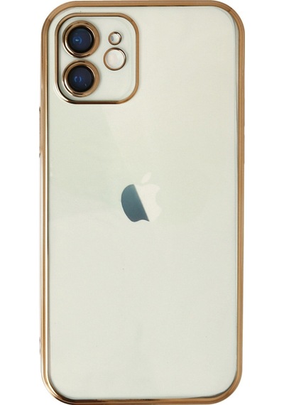 Apple Uyumlu iPhone 12 Uyumlu Kılıf Lensli Silikon - Gold