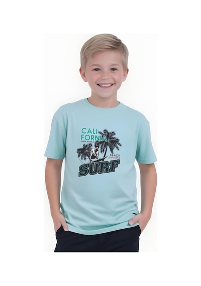 Fyk Kids Erkek Çocuk Yazlık Surf Baskılı Alt-üst Takım Mint Yeşil