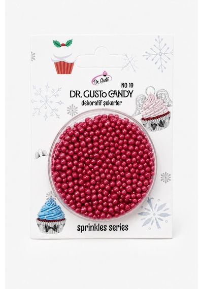 Dr. Gusto 2 Mm Kırmızı Boncuk Pasta Süsleme Şekeri Minik Dekor Şekeri