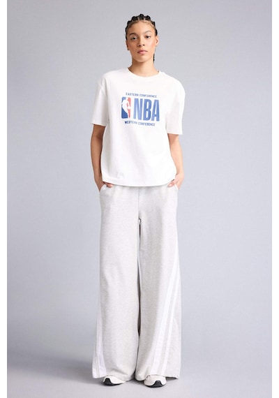 Defacto Nba Wordmark Relax Fıt Kısa Kollu Tişört G0714ax26sper105 Ekru-er105