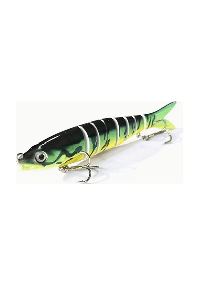 Çok Eklemli Swimbait Crank Yem - Tatlı Ve Tuzlu Su Alabalık Ve Levrek Balıkçılığı İçin Yavaş Batan Biyonik Yapay Yem - 19g/13.5cm Yeşil