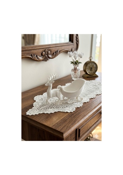 3d Baskı Geyik Ve Kızak Dekoratif Obje Çok Amaçlı Takı Düzenleyici & Aksesuar Standı 19x13cm