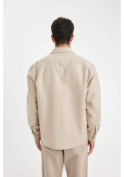 DeFacto Regular Fit Polo Yaka Basic Düz Pamuk Karışımlı Uzun Kollu Gömlek D2622AX24AUBG779 DeFacto Regular Fit Polo Yaka Basic Düz Pamuk Karışımlı Uzun Kollu Gömlek D2622AX24AUBG779