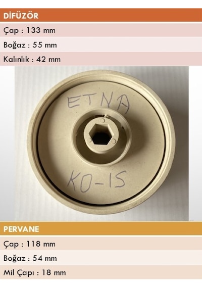 Etna Ko15 Serisi Dik Milli Pompa Fan Difüzör Takımı