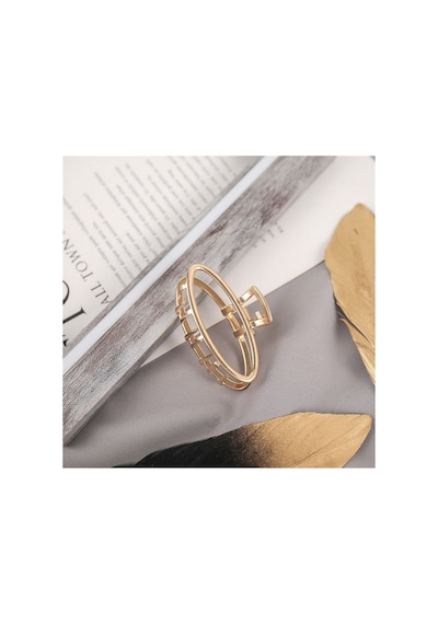 So-much Kadın Yeni Trend Metal Mandal Saç Tokası Geometrik Şekilli 5 Cm.-6 Gold Elips - 105669183 Gold Elips - 105669183 Gold Elips