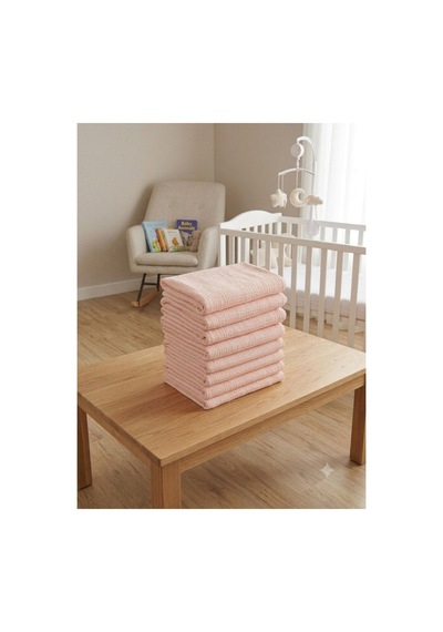 4 Katlı Müslin Bebek Battaniyesi 90x90 Cm - Bebek Örtüsü & Yeni Doğan Kundak - Somon Pembe - 889559856 Pembe