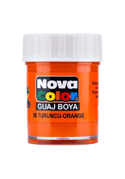 Nova Color Tek Renk Şişe Guaj Boya Nc-110 Turuncu Çok Renkli