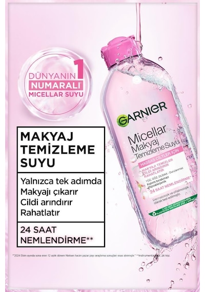 Micellar Makyaj Temizleme Suyu 700ml, 24 Saat Nemlendirme, Hassas Ciltler İçin, Vegan & Cruelty Free 3600541938533-11403