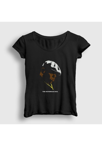 Presmono Kadın Necklace The Notorious Bıg T-shirt Siyah