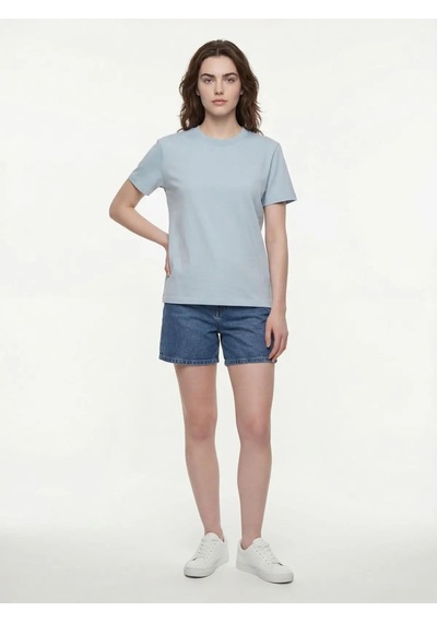 Boxy Fit Kadın Tshirt K.kol Soft Blue