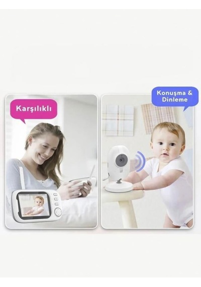 Monitörlü Akıllı Bebek Kamerası Full Hd Smart Ip Telsiz Güvenlik Kamerası ve Monitör 2.4 ghz