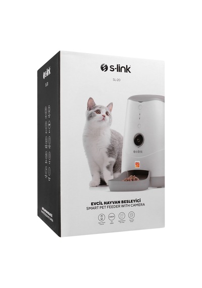 S-lınk Sl-20, 3,7litre Kapasiteli, Wifi, 1080p Kameralı, İyi Yönlü Ses, Tuya Destekli, Otomatik Yem Kabı