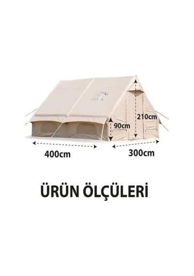 12 Kişilik 4 Mevsim Şişme Kamp Çadırı 300x400x210 Çok Renkli