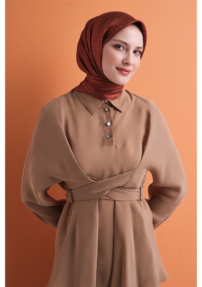 Armine Sura İpek Eşarp 2026-2027 - Sonbahar Kış-asm9622 Kiremit