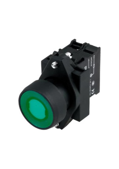 Siemens 3sb6116-0db40-1ba0 Buton Komple Işıklı Yaylı 230v Ac Plastik Yeşil 1no