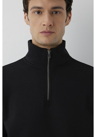 Mavi Erkek Yarı Fermuarlı Sweatshirt M0s20027 Siyah