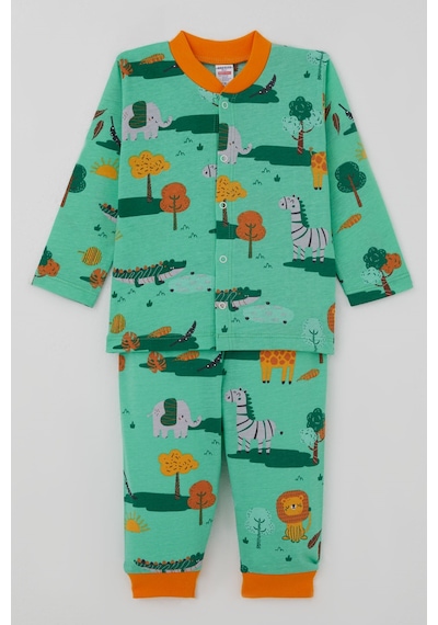 Breeze Erkek Bebek Pijama Takımı Safari Temalı Sevimli Hayvancıklar Desenli Önden Çıtçıtlı 4 Ay-1 Yaş, Yeşil Breeze Erkek Bebek Pijama Takımı Safari Temalı Sevimli Hayvancıklar Desenli Önden Çıtçıtlı 4 Ay-1 Yaş, Yeşil
