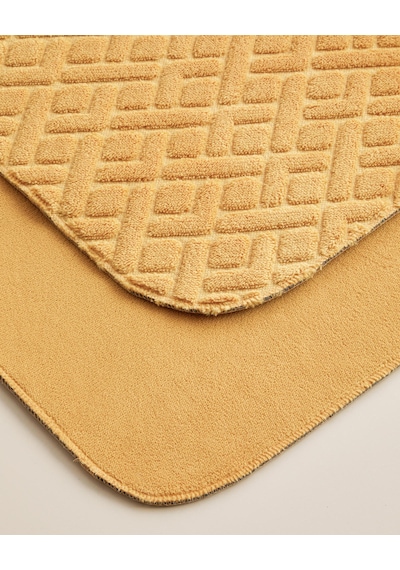 English Home Gridline Kaydırmaz Taban Banyo Paspası Seti 60x80 Cm + 40x60 Cm Hardal