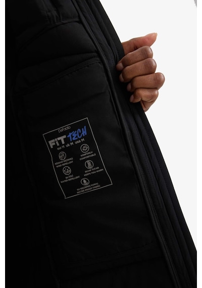 Defacto Defactofit Su İtici Regular Fit Kapüşonlu Şişme Parka Mont C6035ax25wnbk81 Siyah-bk81