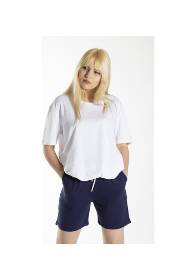 Kadın Beyaz Basic Bisiklet Yaka Oversize Pamuklu T-shirt Beyaz Kadın Beyaz Basic Bisiklet Yaka Oversize Pamuklu T-shirt Beyaz