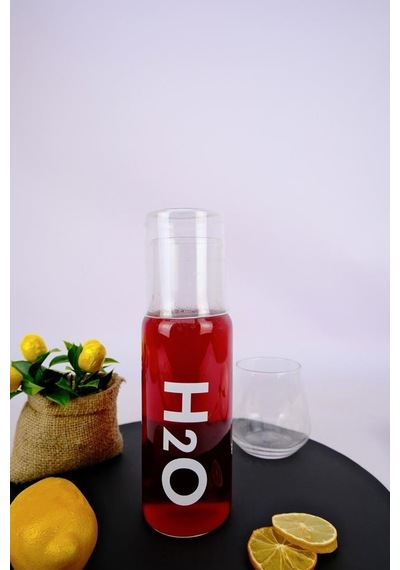 Digithome H2o Cam Kapaklı Başucu Su Ve Meşrubat Sürahisi Karaf Şişe 600 Ml Beyaz H2o75760 C1-1-18