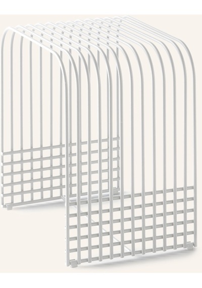 Jan Dijkstra Tasarımı Toz Boyalı Metal Yan Sehpa,modellenebilir Elemanlı, 44 X 31 X 42 Cm Beyaz