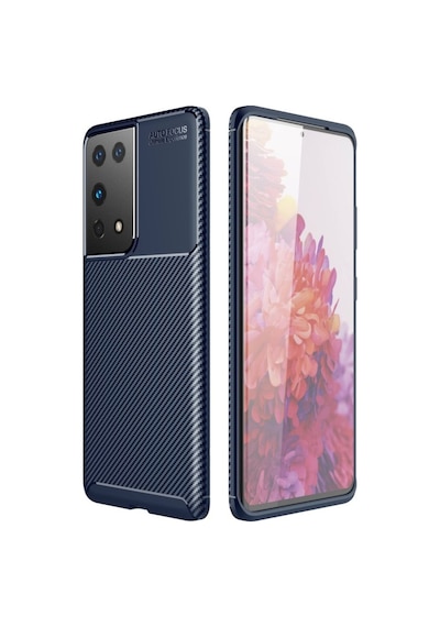 Samsung Uyumlu Galaxy S21 Ultra Kılıf Focus Karbon Kamera Korumalı Kılıf