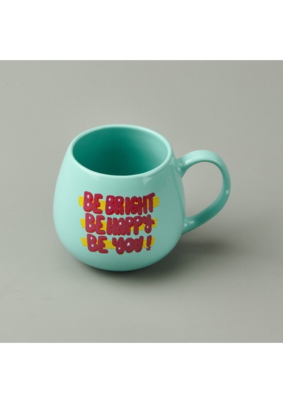 Kitchen Be Bright Be Happy Be You Sloganlı Kupa - Yeşil - 310 Ml Renkli