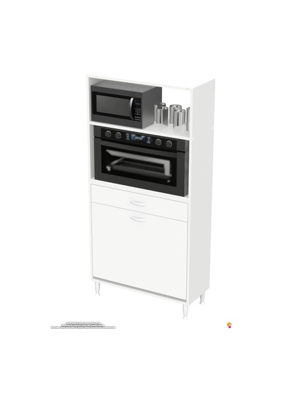 Vio 70 Cm Fırın Dolabı Sepetli Çekmeceli Mini Midi Mutfak Dolabı Beyaz