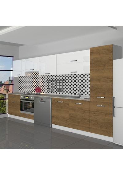 Decoraktiv Elite 325y Ankastre Fırın Modüllü Mdf Hazır Mutfak Dolabı - Tezgah Dahil - Pera - Beyaz Beyaz - Meşe Decoraktiv Elite 325y Ankastre Fırın Modüllü Mdf Hazır Mutfak Dolabı - Tezgah Dahil - Pera - Beyaz Beyaz - Meşe