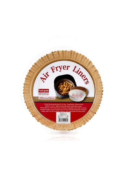 50pcs Yuvarlak Taban: 20cm - Kenar: 4.5cm Air Fryer Pişirme Kalıp Kağıt Bx40 Renkli