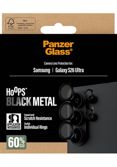 Panzerglass Hoops Samsung Uyumlu Galaxy S26 Ultra Siyah Kamera Lens Koruyucu
