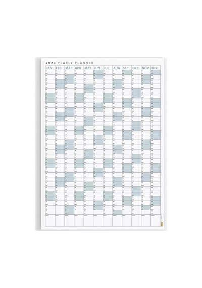 2027 Yıllık Planlayıcı Poster Takvim, Mavi Planlayıcı Takvim, Okul Takvimi, Duvar Takvimi