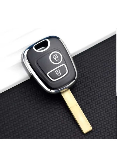 Gma Keys Peugeot 106 107 206 207 306 307 406 407 Citroen C1 C4 Nano Anahtar Kılıfı Siyah Gümüş Renk