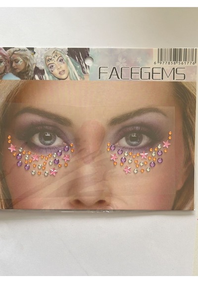 Face Gems Yüz Süsleme Taşı Vücut Kristali Model 27 Beyaz
