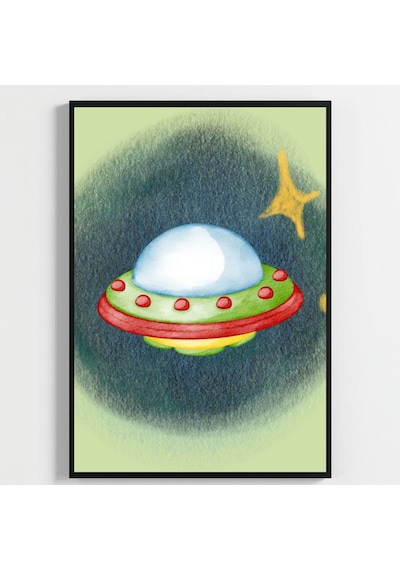 Besay Uzay Macerası Astronotlu Eğitici Ve Eğlenceli Bebek Odası Posteri 3'lü Çocuk Odası Poster Seti A2 Çerçevesiz