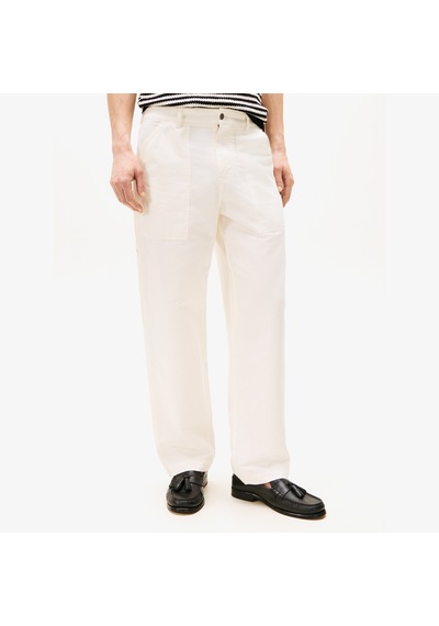 Tommy Hilfiger Murray Carpenter Erkek Beyaz Keten Karışımlı Pantolonmw0mw40570