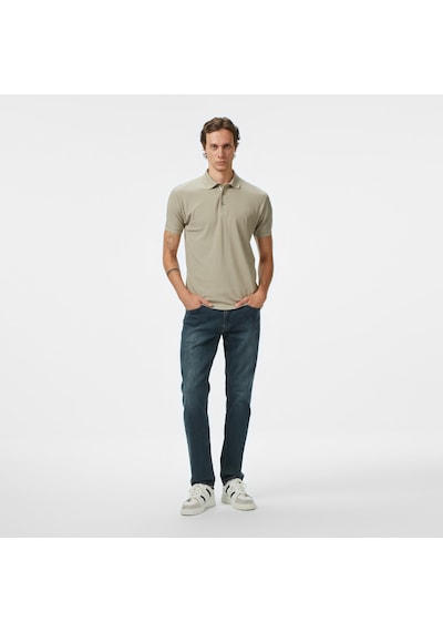 Nautica Erkek Bej Regular Fit Polo Yaka T-shirt Düz K55303t Bej