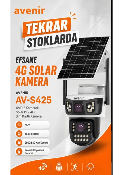 Av-s425 4g Solar Güvenlik Kamerası Elektrik Olmasa Da Güvenlik Devam Eder