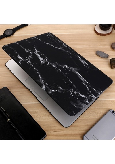 Apple Uyumlu MacBook Pro Retina 13 İnç Kılıf A1502 A1425 Mermer Desen Mat Sert Kapak Uv Baskı Beyaz